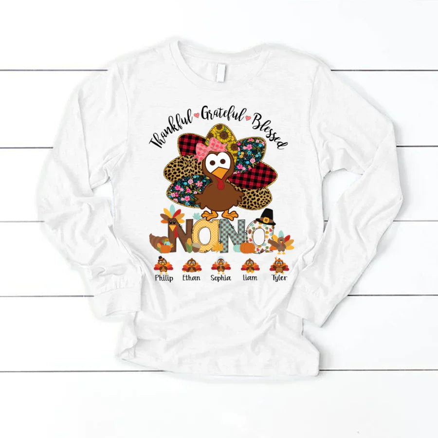 Thankful Greatful Blessed Nana Turkey 2022 Longsleeve