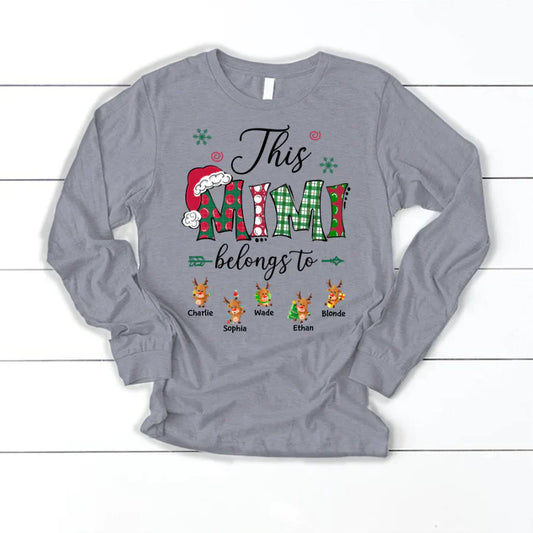 This Mimi Belongs to Christmas Reindeer Longsleeve