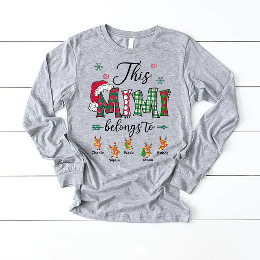 This Mimi Belongs to Christmas Reindeer Longsleeve