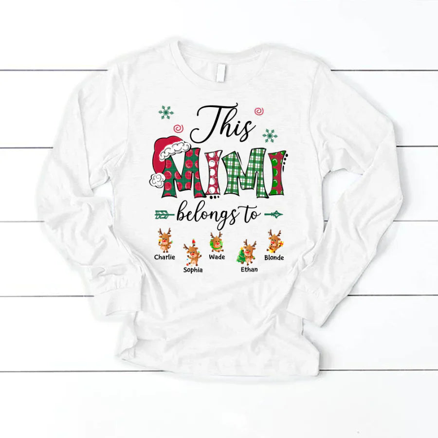 This Mimi Belongs to Christmas Reindeer Longsleeve