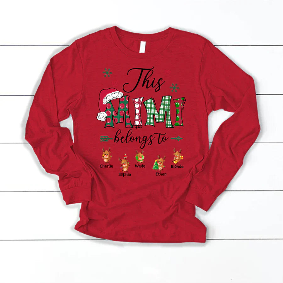This Mimi Belongs to Christmas Reindeer Longsleeve