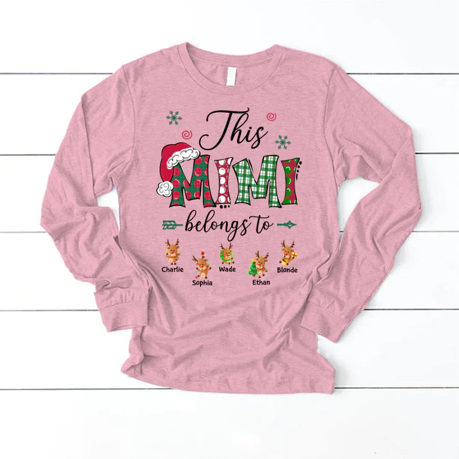 This Mimi Belongs to Christmas Reindeer Longsleeve