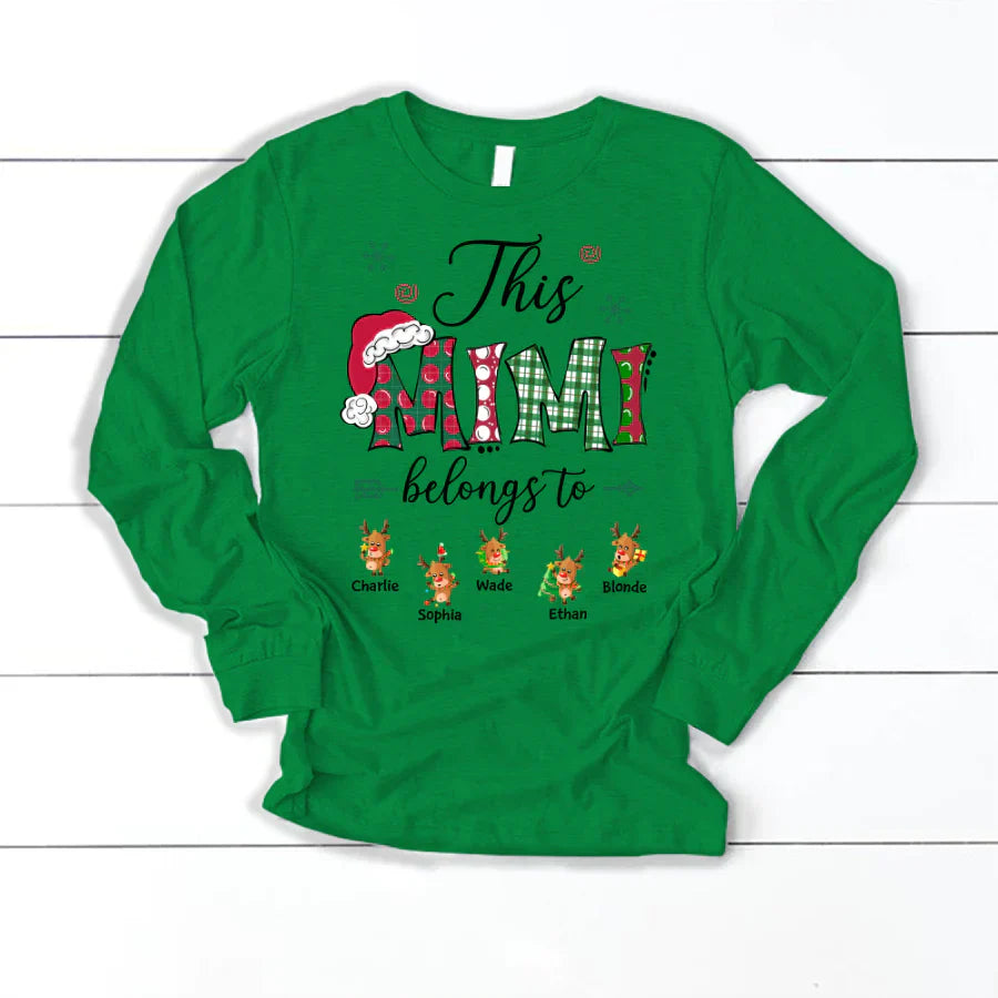 This Mimi Belongs to Christmas Reindeer Longsleeve