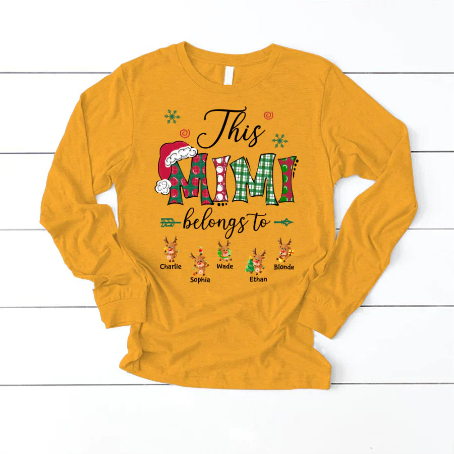 This Mimi Belongs to Christmas Reindeer Longsleeve