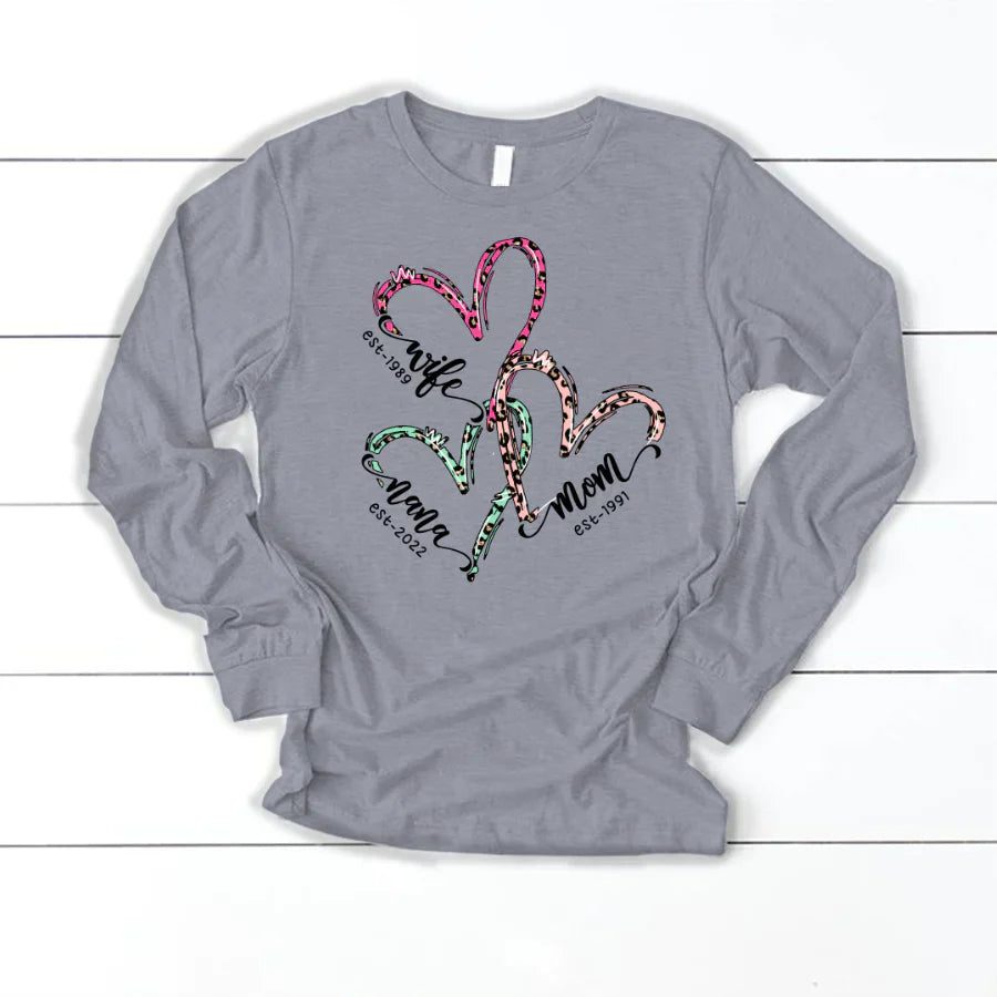 Wife Mom Grandma Heart VT2212001 Longsleeve