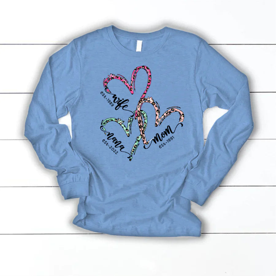 Wife Mom Grandma Heart VT2212001 Longsleeve