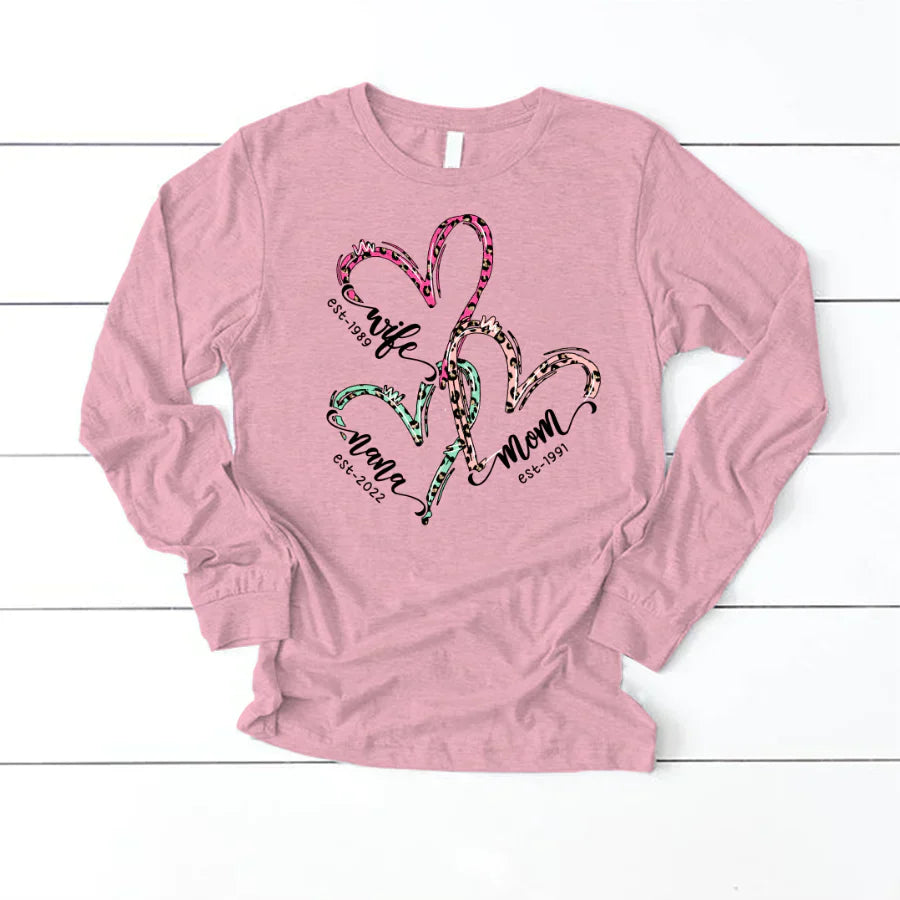Wife Mom Grandma Heart VT2212001 Longsleeve