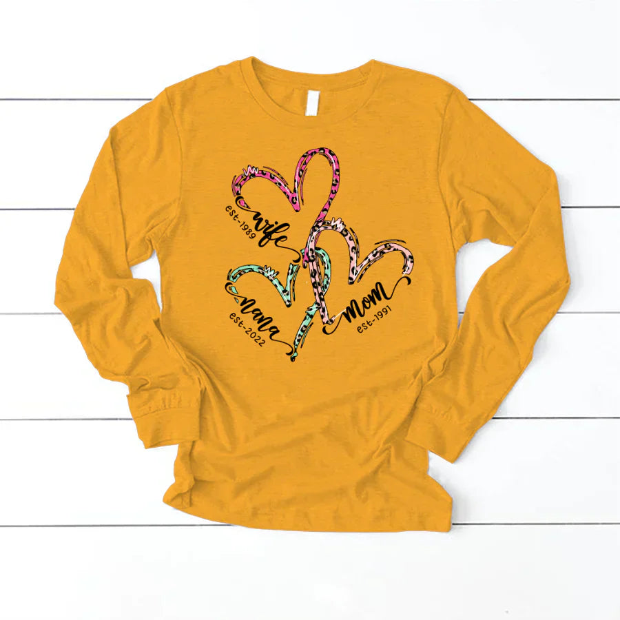 Wife Mom Grandma Heart VT2212001 Longsleeve