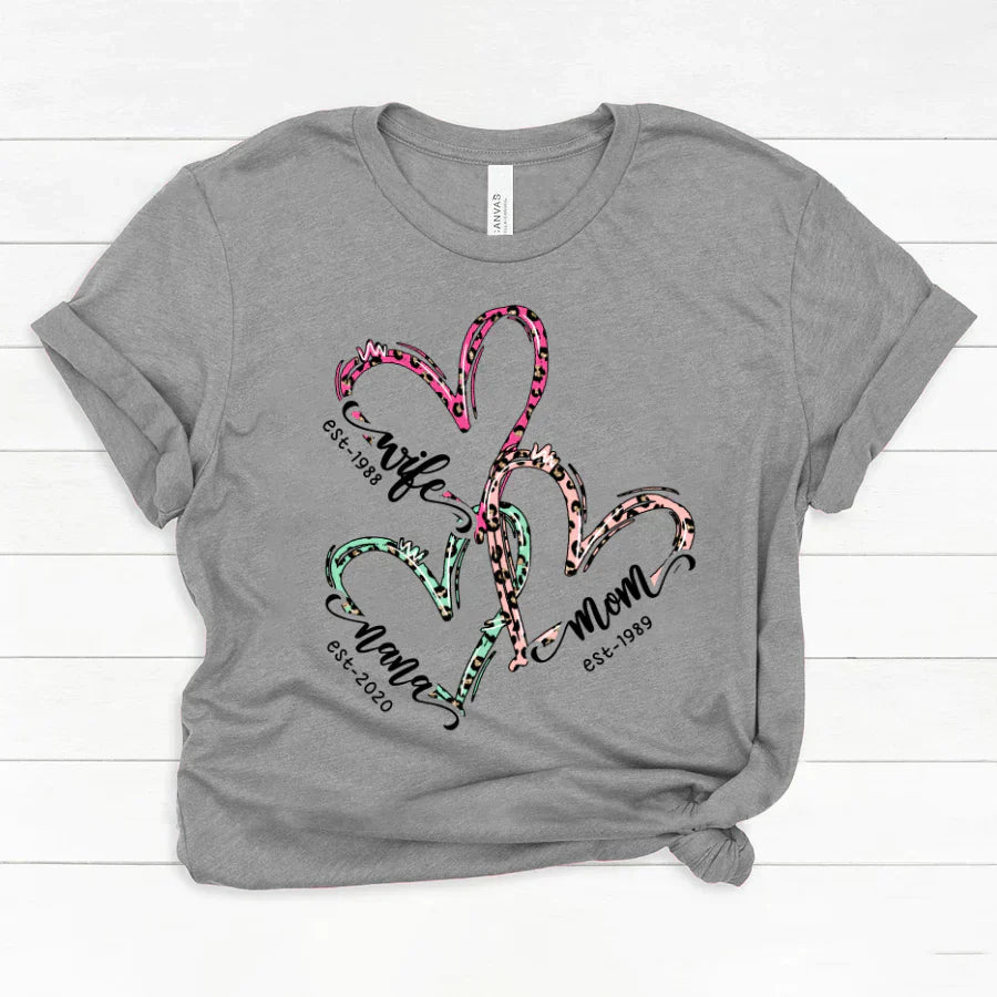 Wife Mom Nana Est Heart CTH01 Classic Canvas