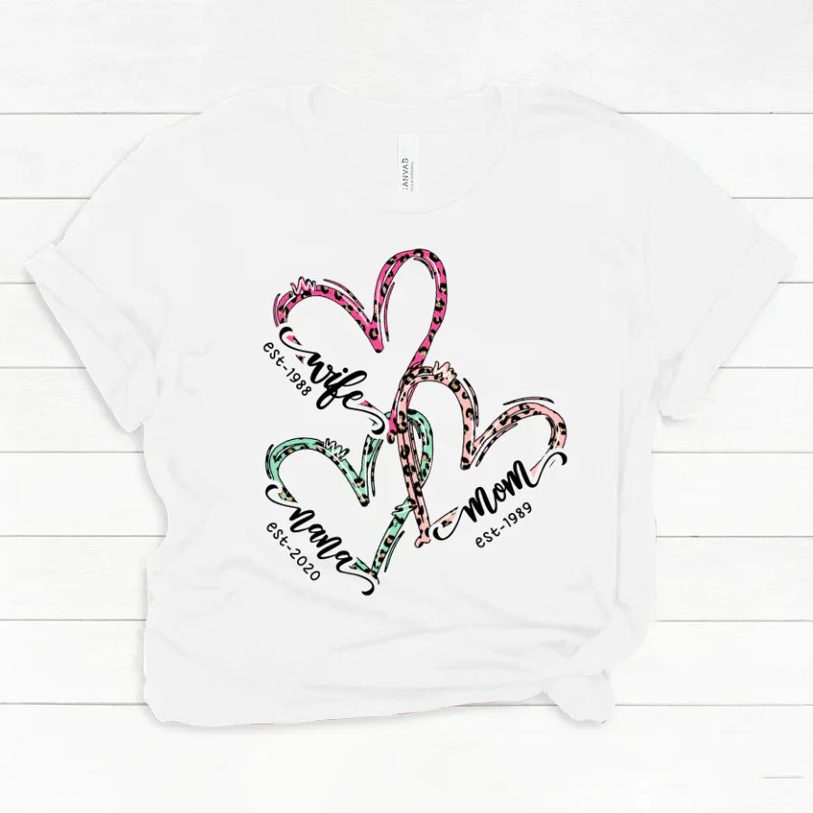Wife Mom Nana Est Heart CTH01 Classic Canvas