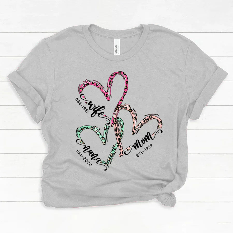 Wife Mom Nana Est Heart CTH01 Classic Canvas