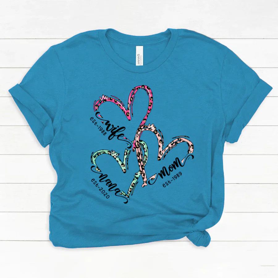 Wife Mom Nana Est Heart CTH01 Classic Canvas