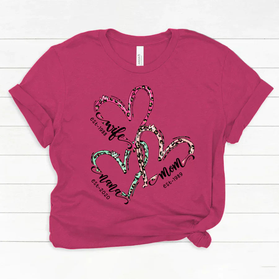 Wife Mom Nana Est Heart CTH01 Classic Canvas