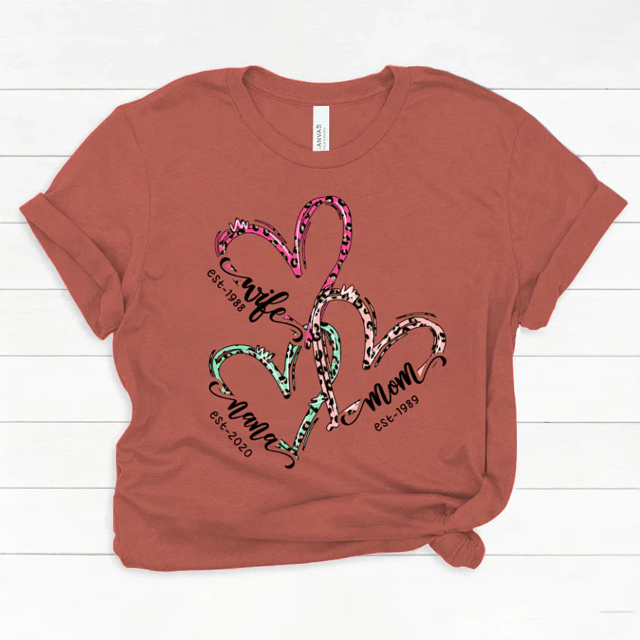 Wife Mom Nana Est Heart CTH01 Classic Canvas