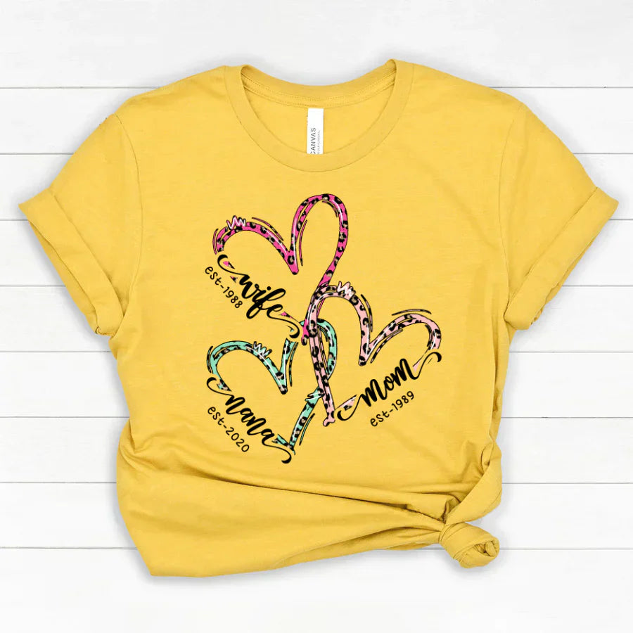 Wife Mom Nana Est Heart CTH01 Classic Canvas