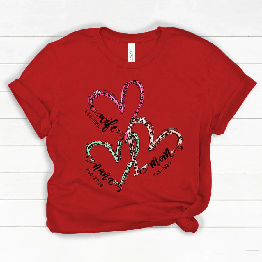 Wife Mom Nana Est Heart CTH01 Classic Canvas