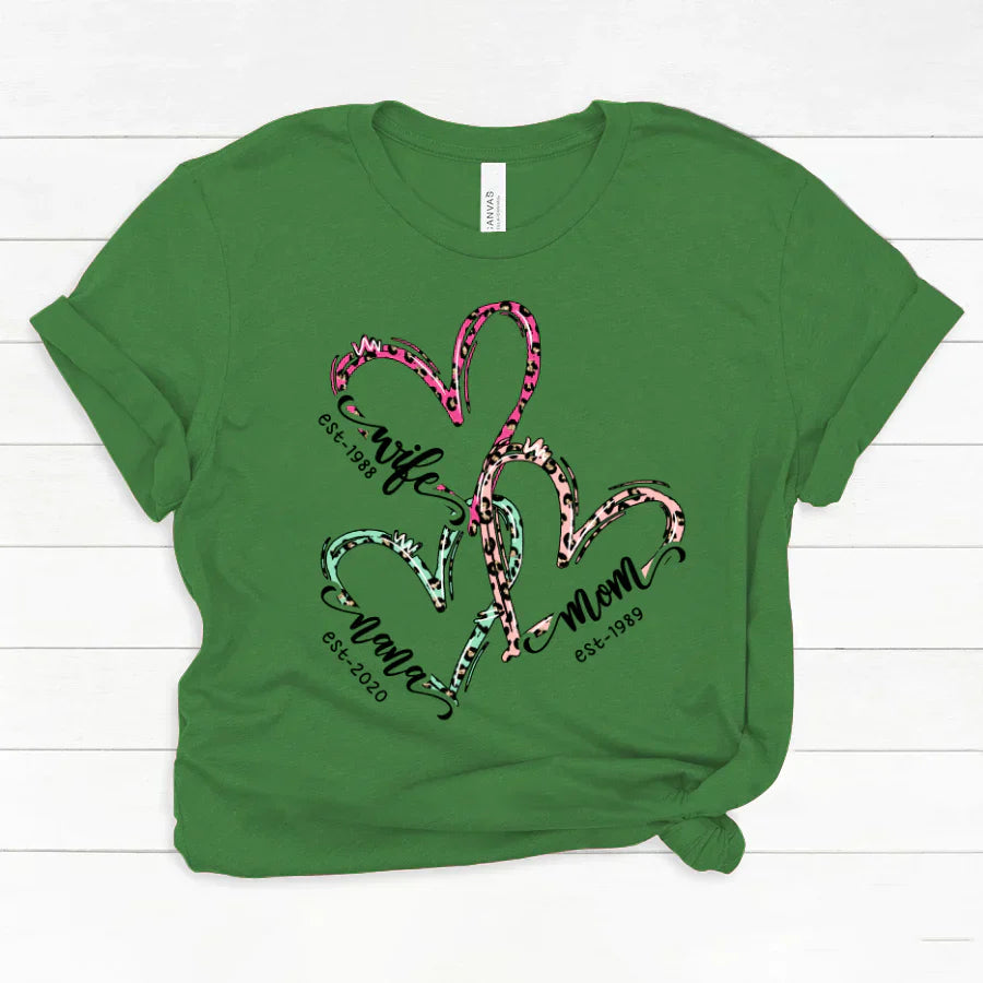 Wife Mom Nana Est Heart CTH01 Classic Canvas