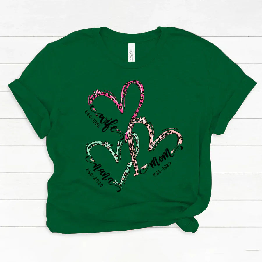 Wife Mom Nana Est Heart CTH01 Classic Canvas