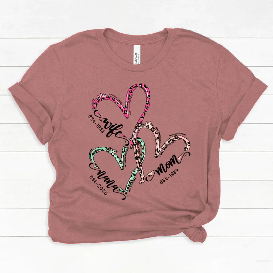 Wife Mom Nana Est Heart CTH01 Classic Canvas