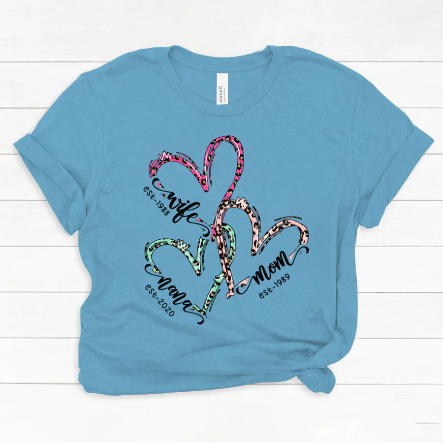 Wife Mom Nana Est Heart CTH01 Classic Canvas