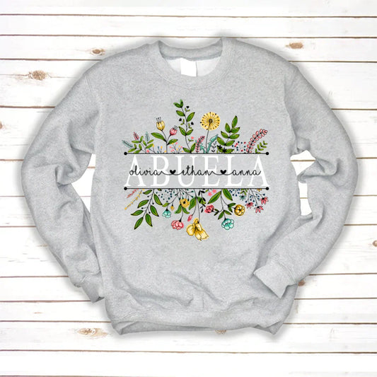 Wildflowers Abuela And Grandkids Sweatshirt