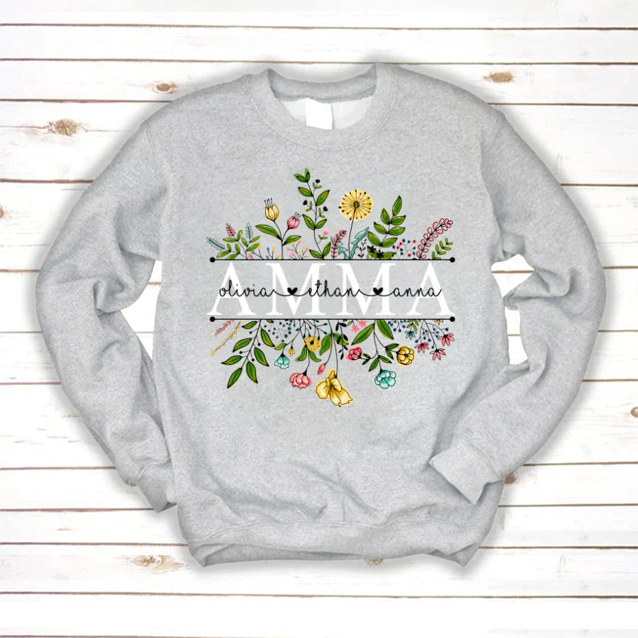 Wildflowers Amma And Grandkids Sweatshirt