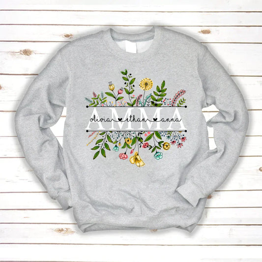 Wildflowers Amma And Grandkids Sweatshirt
