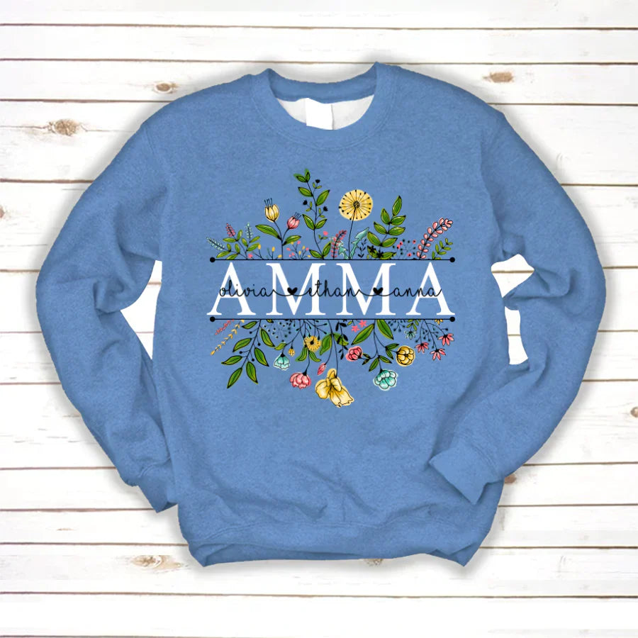 Wildflowers Amma And Grandkids Sweatshirt