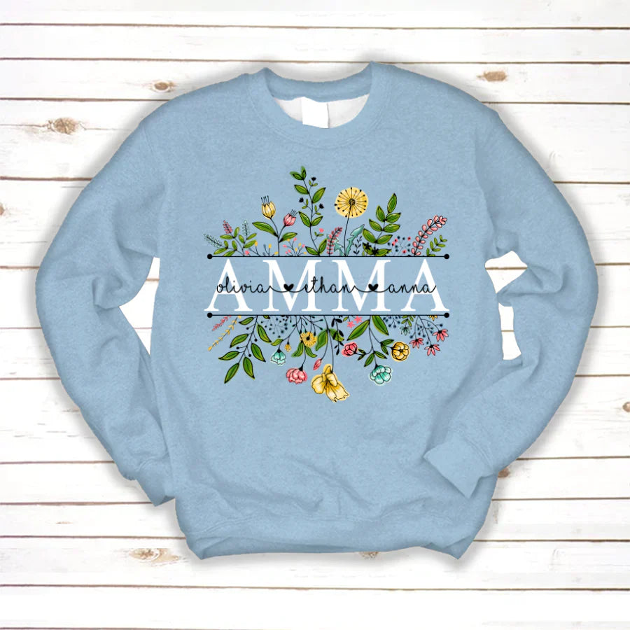 Wildflowers Amma And Grandkids Sweatshirt