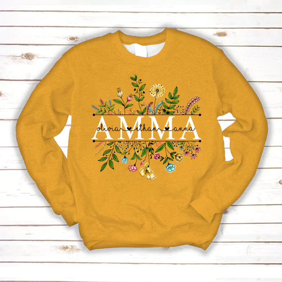 Wildflowers Amma And Grandkids Sweatshirt