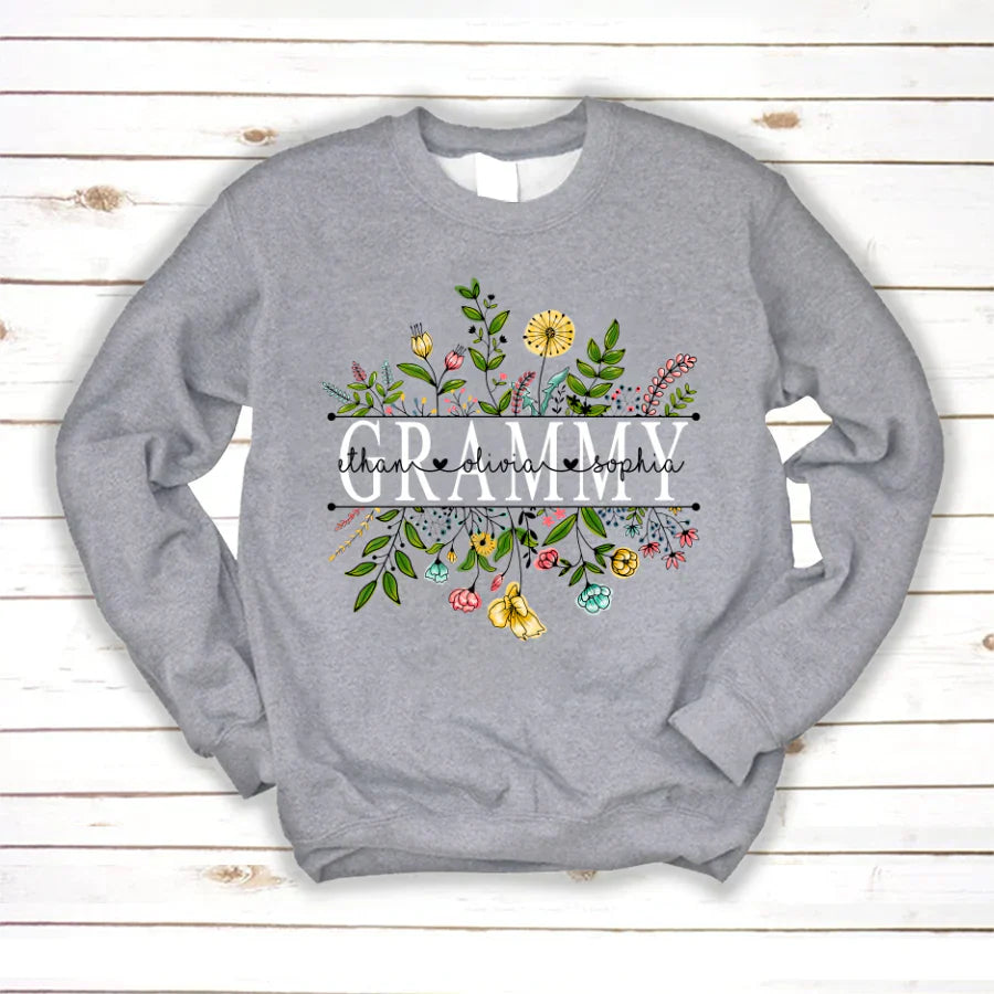 Wildflowers Grammy And Grandkids Sweatshirt
