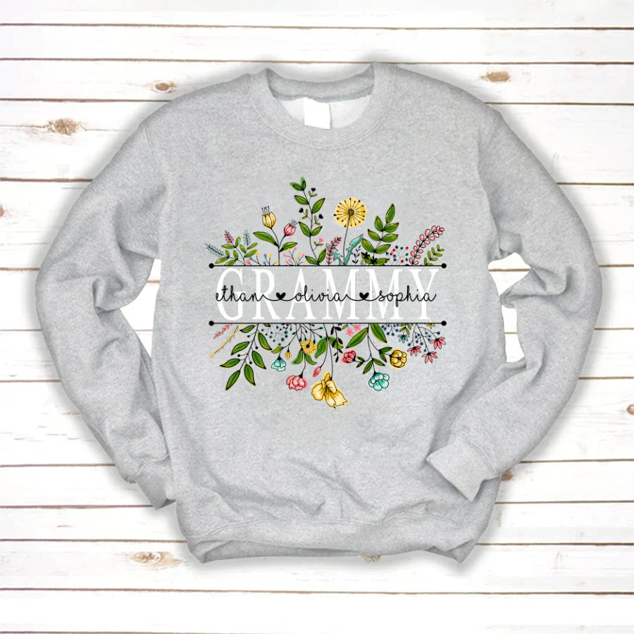 Wildflowers Grammy And Grandkids Sweatshirt