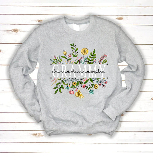 Wildflowers Grammy And Grandkids Sweatshirt