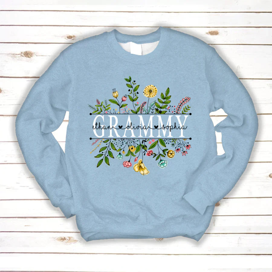 Wildflowers Grammy And Grandkids Sweatshirt