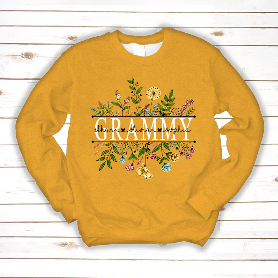 Wildflowers Grammy And Grandkids Sweatshirt
