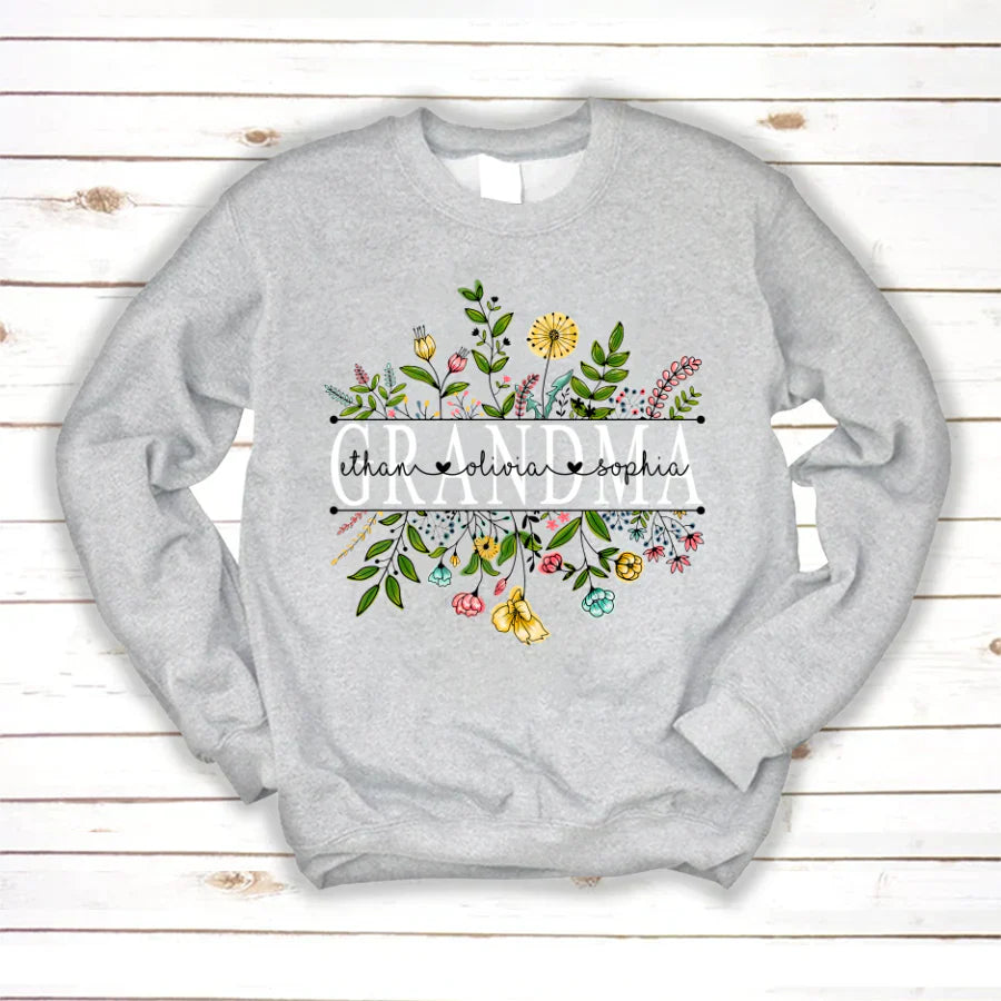 Wildflowers Grandma And Grandkids Sweatshirt