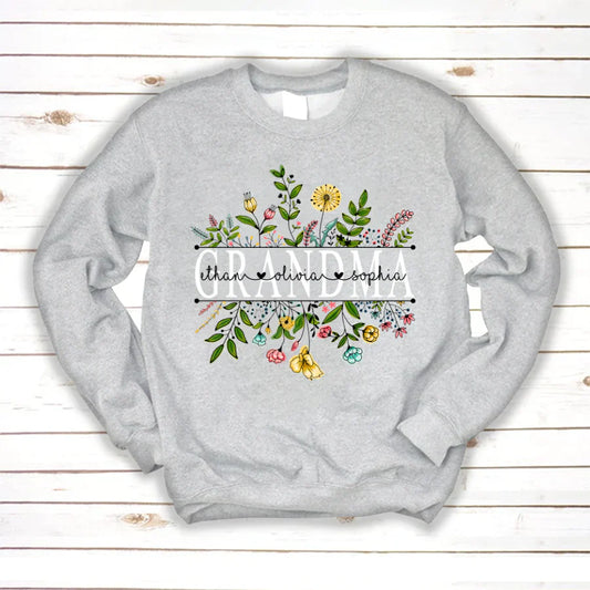 Wildflowers Grandma And Grandkids Sweatshirt