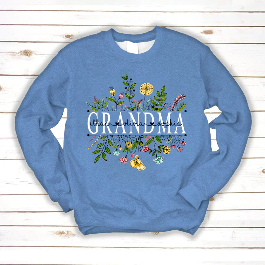 Wildflowers Grandma And Grandkids Sweatshirt