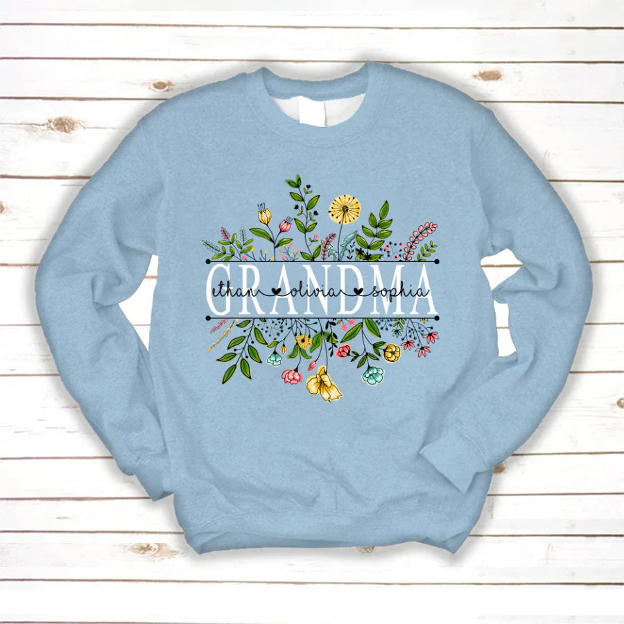 Wildflowers Grandma And Grandkids Sweatshirt