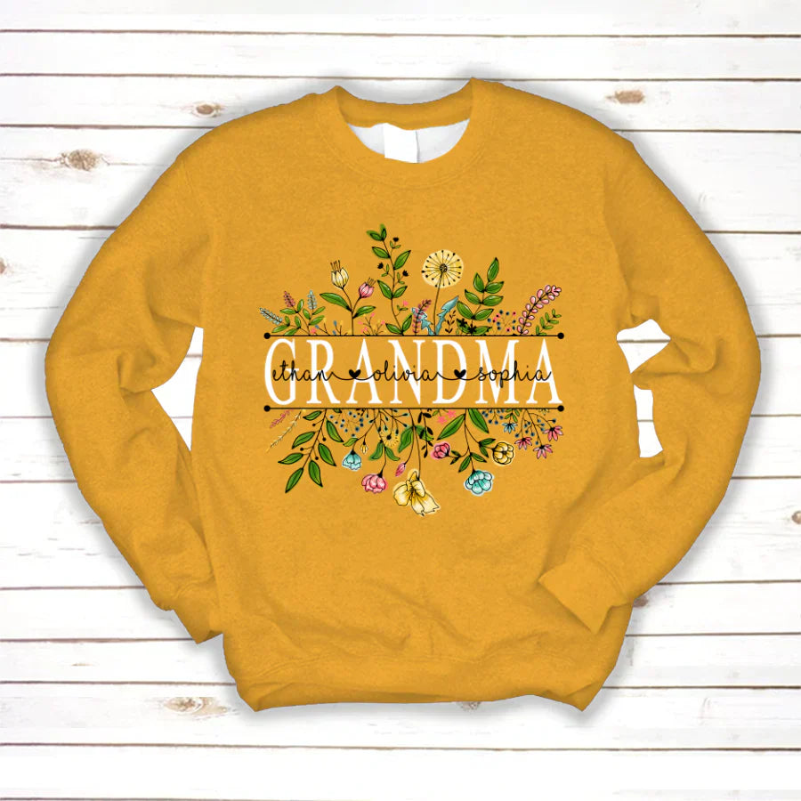 Wildflowers Grandma And Grandkids Sweatshirt