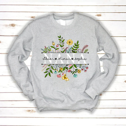 Wildflowers Nana And Grandkids Sweatshirt