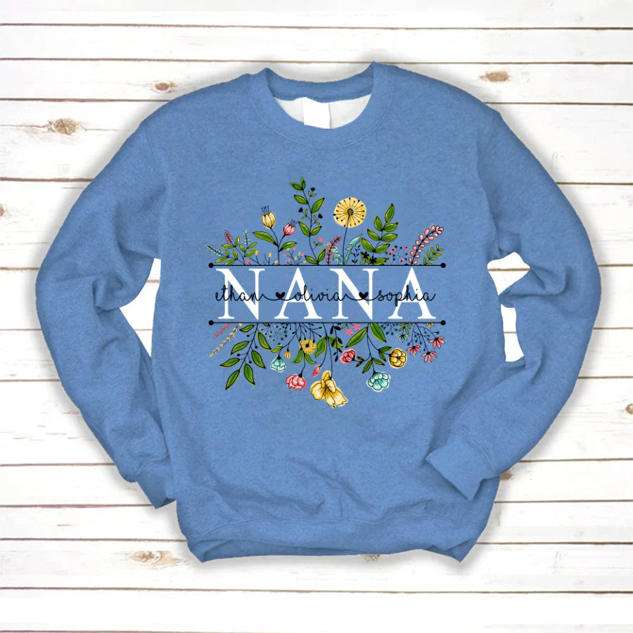 Wildflowers Nana And Grandkids Sweatshirt