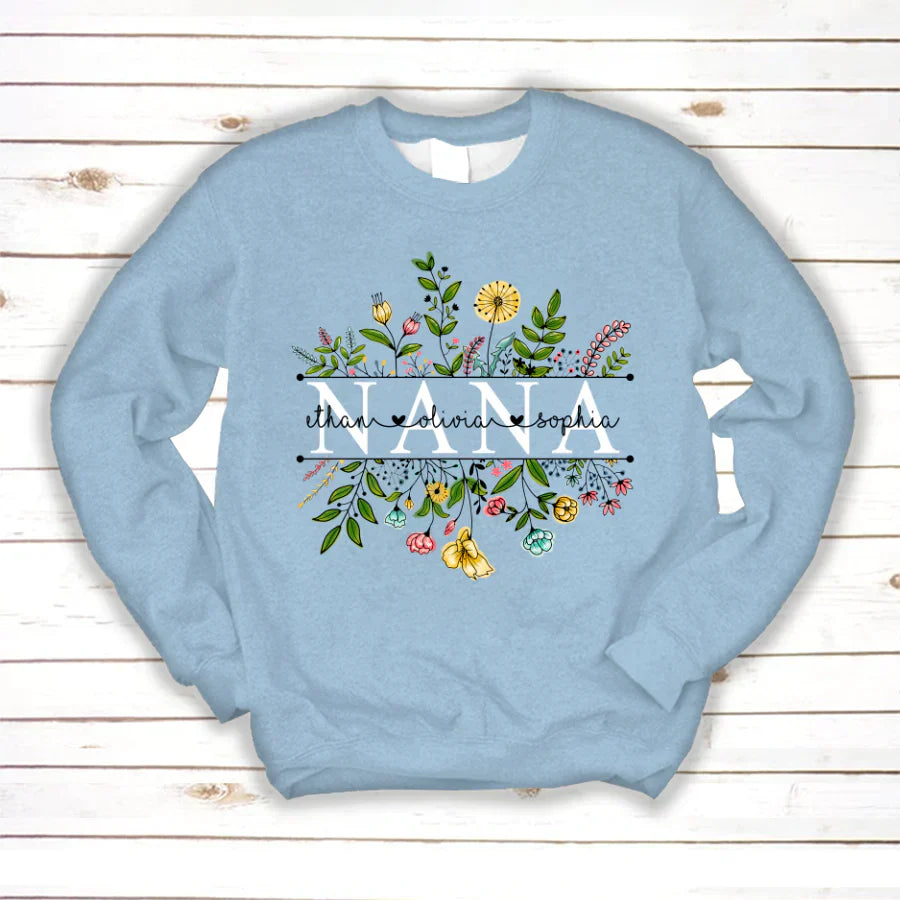 Wildflowers Nana And Grandkids Sweatshirt