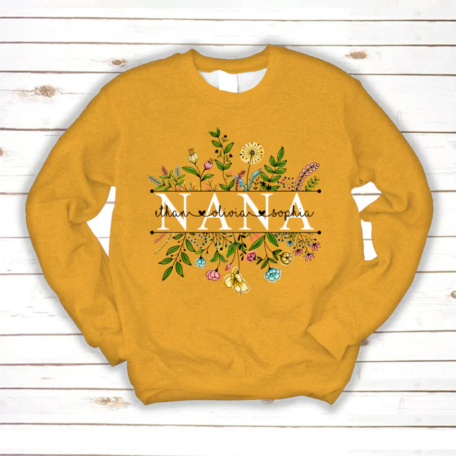 Wildflowers Nana And Grandkids Sweatshirt