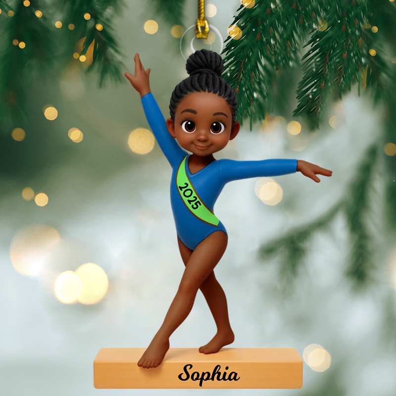 Personalized Gymnast Girl Christmas Ornament 2025, Custom 3D Acrylic Decoration, Unique Holiday Gift For Daughter & Granddaughter Ornament