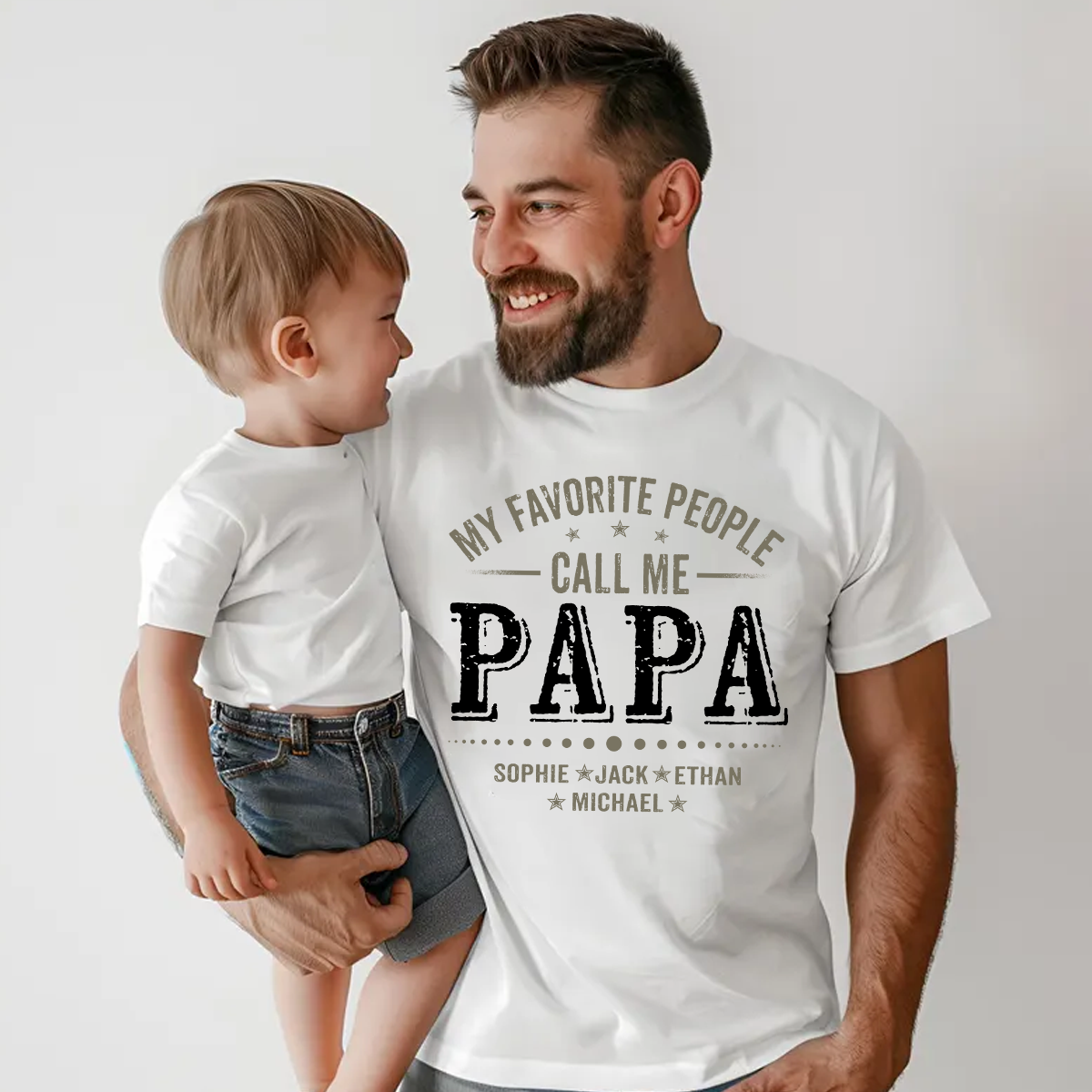 My Favorite People Call Me Papa Shirt with Kids Names, Custom Family Nickname for Dad Grandpa Birthday Father's Day Gift
