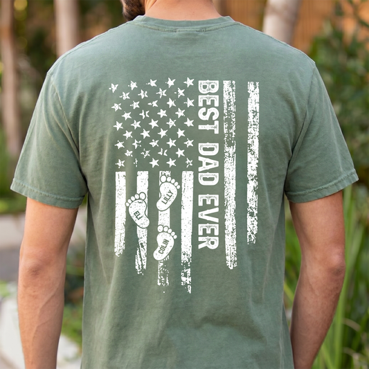 Best Dad Ever Flag Shirt | Personalized Father's Day Gift for Him