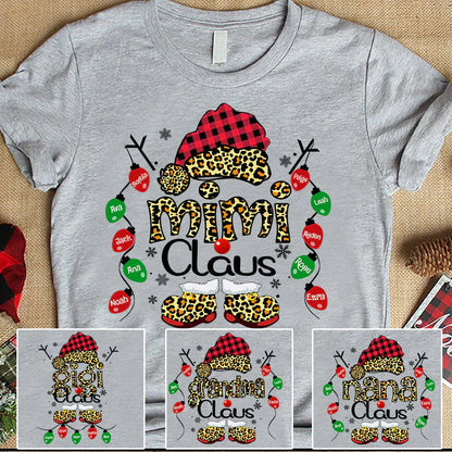 Mimi Claus Leopard Christmas, Lights Shirt