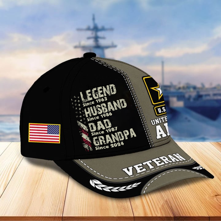 Legend Husband Dad Grandpa Since Veteran Classic Cap