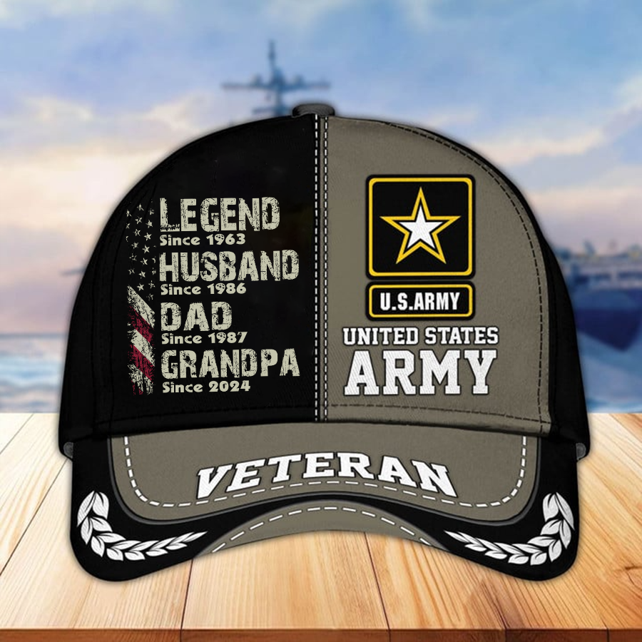 Legend Husband Dad Grandpa Since Veteran Classic Cap